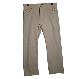 Prana Mens Standard Fit Pants 35x30‎ Khaki Tan Casual Work Everyday Gold